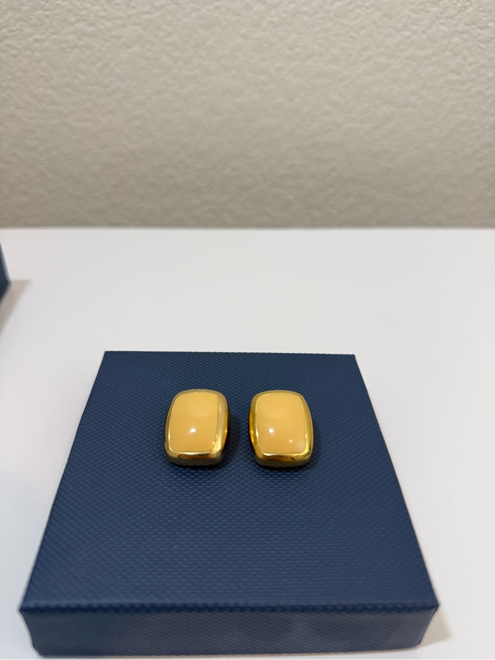 Vintage Dior Gold-Tone Yellow Clip Earrings